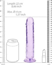 Фалоімітатор RealRock Crystal Clear 8'' 22 см (фіолетовий) - мініатюра 2