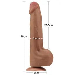 Фалоімітатор LoveToy Sliding-Skin Dual Layer Dong 29 см коричневий - мініатюра 18
