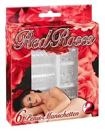 Набір насадок на пеніс Red Roses Penis Ring Set, 6 шт (прозорий) - мініатюра 8