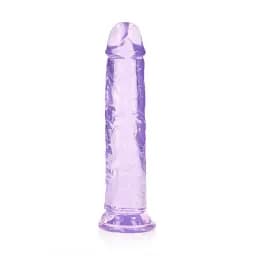 Фалоімітатор RealRock Crystal Clear 8'' 22 см (фіолетовий) - мініатюра 3