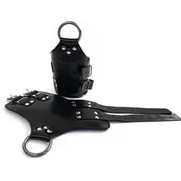 Манжети для підвішування за руки Art of Sex Kinky Hand Cuffs For Suspension з натуральної шкіри, чорні - мініатюра 2
