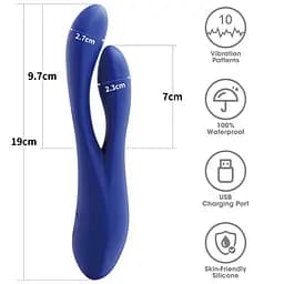 Вібратор Lovetoy L’Allure Pulse 19 см (синій) - мініатюра 2