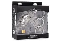 Клітина для члена Master Series Tiger King Cock Cage With Lock - мініатюра 7