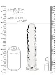 Фалоімітатор RealRock Crystal Clear 8'' 22 см (прозорий) - мініатюра 3