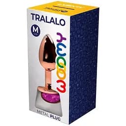 Металева анальна пробка Wooomy Tralalo Rose Gold Metal Plug Magenta M - мініатюра 2