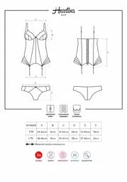 Корсет і стринги Obsessive Heartina S/M (чорний) - мініатюра 10