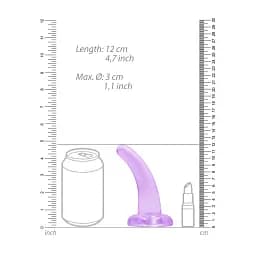 Фалоімітатор Realrock Crystal Clear Dildo 5" 11.5 см фіолетовий - мініатюра 4