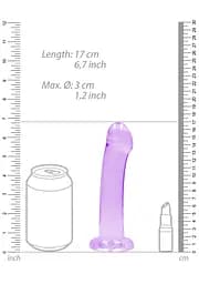 Фалоімітатор RealRock Crystal Clear 6.7" 17 см (фіолетовий) - мініатюра 7