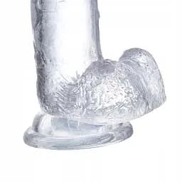 Фалоімітатор Glazed With Balls 22 см (прозорий) - мініатюра 8