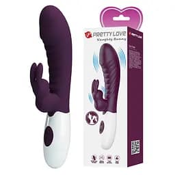 Вібратор-кролик Pretty Love Naughty Bunny, 19.8 см (фіолетовий) - мініатюра 10