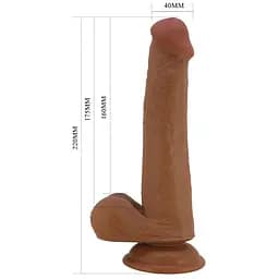 Фалоімітатор Pretty Love Sliding Skin Tallen 8.7" 22 см (коричневий) - мініатюра 6