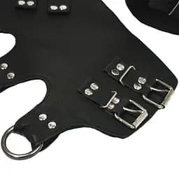 Поножі манжети для підвішування за ноги Art of Sex Leg Cuffs For Suspension з натуральної шкіри, чорні - мініатюра 4