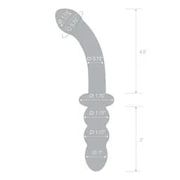 Двосторонній фалоімітатор G-Spot Glas Ribbed 20.3 см (прозорий) - мініатюра 5