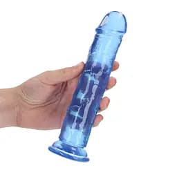 Фалоімітатор RealRock Crystal Clear 8'' 22 см (блакитний) - мініатюра 2