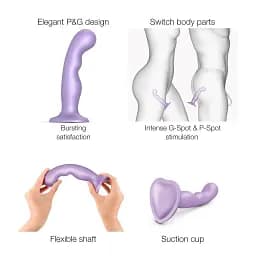 Насадка для страпону Strap-On-Me Dildo Plug P&G Lilas Metallic XL - мініатюра 3