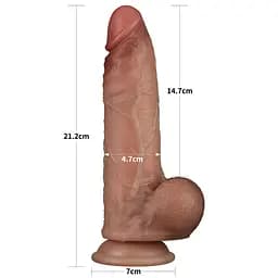 Фалоімітатор Lovetoy Sliding Skin Pro 8.5" 21.5 см (коричневий) - мініатюра 7