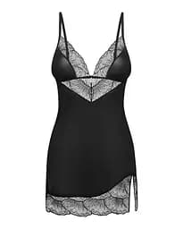 Сорочка та стрінги Obsessive Lobellis XS/S (чорний) - мініатюра 12