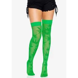 Панчохи Leg Avenue 420 Net thigh highs Green - мініатюра 4