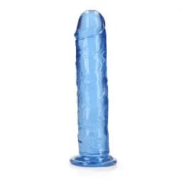Фалоімітатор RealRock Crystal Clear 9'' 25 см (блакитний) - мініатюра 2