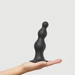 Насадка для страпону Strap-On-Me Dildo Plug Beads Black L - мініатюра 5