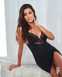Сорочка та стрінги Obsessive Lobellis XL/2XL (чорний) - мініатюра 4
