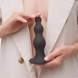 Насадка для страпону Strap-On-Me Dildo Plug Beads Black XL - мініатюра 6