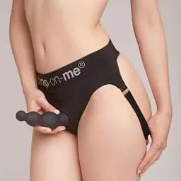 Насадка для страпону Strap-On-Me Dildo Plug Beads Black XL - мініатюра 7