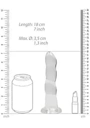 Фалоімітатор RealRock Crystal Clear 7" 18 см (прозорий) - мініатюра 7