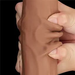 Фалоімітатор LoveToy Sliding-Skin Dual Layer Dong 29 см коричневий - мініатюра 15