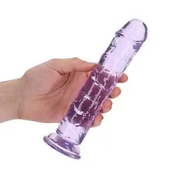 Фалоімітатор RealRock Crystal Clear 8'' 22 см (фіолетовий) - мініатюра 5