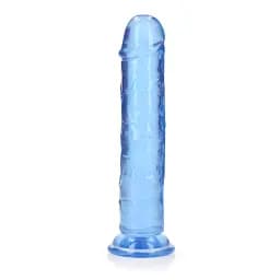 Фалоімітатор RealRock Crystal Clear 8'' 22 см (блакитний) - мініатюра 13