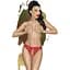Трусики-тонг Penthouse Naughty Valentine L/XL Red, мереживо, відкритий доступ до інтимних зон - мініатюра 1