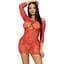 Сукня-сітка з сердечками Leg Avenue Heart net Mini dress Red, зав’язки, відкриті плечі, One Size - мініатюра 3