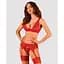 Комплект білизни Obsessive Lacelove cupless 3-pcs set XS/S Red, бюстгальтер, стрінги, пояс для панчі - мініатюра 6