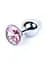 Металева анальна пробка з кристалом Boss Jewellery Silver Plug 7 см (рожевий) - мініатюра 6