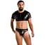 Комплект чоловічої білизни під латекс Passion 057 Set Peter L/XL Black, кроп-топ, стринги - мініатюра 3