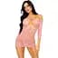 Сукня-сітка з сердечками Leg Avenue Heart net Mini dress Pink, зав’язки, відкриті плечі, One Size - мініатюра 4