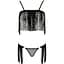Комплект білизни Passion Exclusive KASSANDRA SET OpenBra Black L/XL: ліф з бахромою, трусики-спідн - мініатюра 5