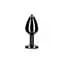 Анальна металева пробка M із чорним каменем Butt Plug With Diamond Jewel Taboom - мініатюра 3