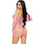 Сукня-сітка з сердечками Leg Avenue Heart net Mini dress Pink, зав’язки, відкриті плечі, One Size - мініатюра 2
