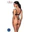 Боді з екошкіри Passion Celine Body black: з доступом відкритий L/XL - мініатюра 2