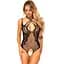 Тедді з відкритим доступом Leg Avenue Net lace crotchless teddy One Size Black - мініатюра 3