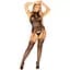 Мереживний бодістокінг з відкритим доступом Leg Avenue High neck lace Bodystocking One Size Black - мініатюра 4
