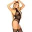 Мереживний бодістокінг з відкритим доступом Leg Avenue High neck lace Bodystocking One Size Black - мініатюра 2