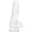 Прозорий фалоімітатор Addiction - Clear Dildo with Balls 7″, віброкуля в подарунок - мініатюра 1
