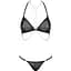 Комплект із ланцюжками Obsessive PanTheria 2-pcs set Black S/M, бюстгальтер, трусики - мініатюра 3