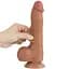 Фалоімітатор Lovetoy Sliding-Skin Dual Layer Dong 8'' 20 см коричневий - мініатюра 5