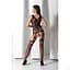 Бодістокінг з плетінням на грудях Passion BS099 One Size, Black, відкритий доступ, імітація підв’язок - мініатюра 9