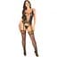 Комплект Leg Avenue Cami Garter With Stockings and stRing One Size, Black - мініатюра 5