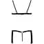 Комплект білизни Passion Exclusive KASSANDRA SET OpenBra Black L/XL: ліф з бахромою, трусики-спідн - мініатюра 6